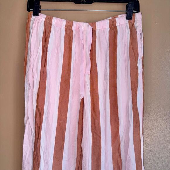 Joyspun Women's Pink Brown Striped Lightweight Pants - Size Small - Picture 7 of 7
